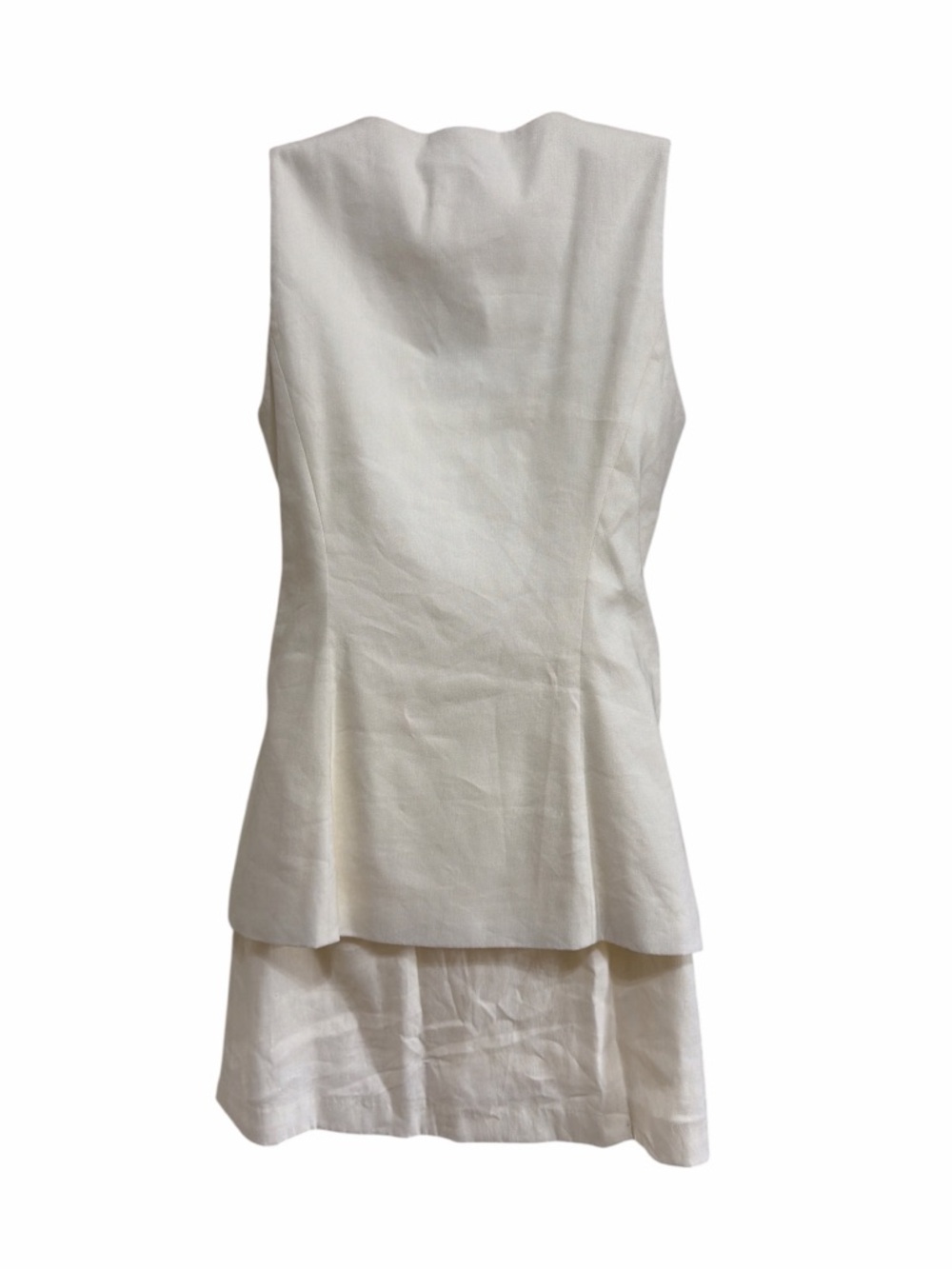 NWT Antonio Melani Rhea Ivory Linen Top Mini Skirt Set Size 2 Attached Faux 2pc - Picture 5 of 9